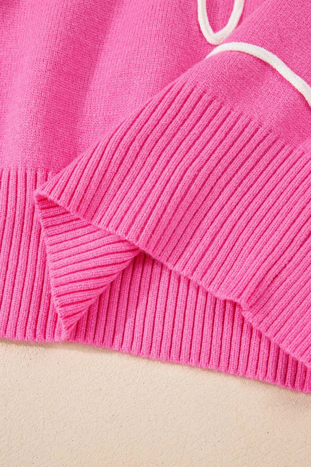 Bow Round Neck Dropped Shoulder Sweater Oversized