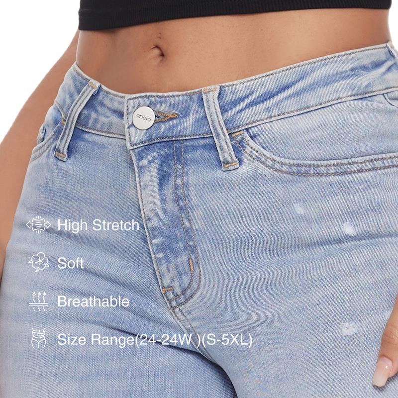 Tummy Control Curve Hugging Rise Baggy Jeans