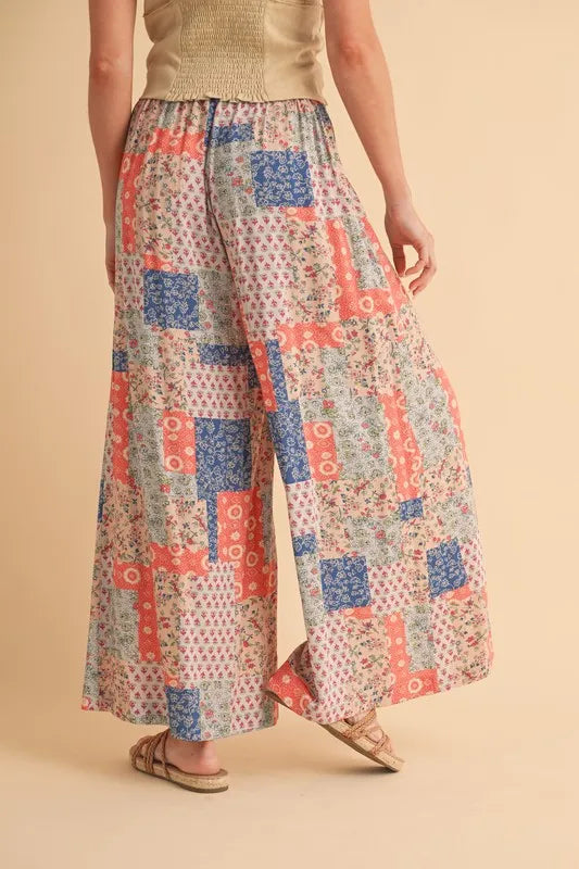 Aemi+Co Printed Wide Leg Pants