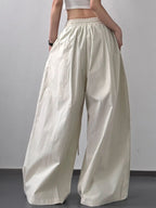 Striped Wide Leg Pants with Drawstring Waist