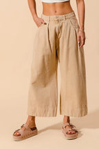 SO ME Mid Rise Wide Leg Chino Pants With Pockets
