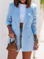 Double-Breasted Long Sleeve Blazer