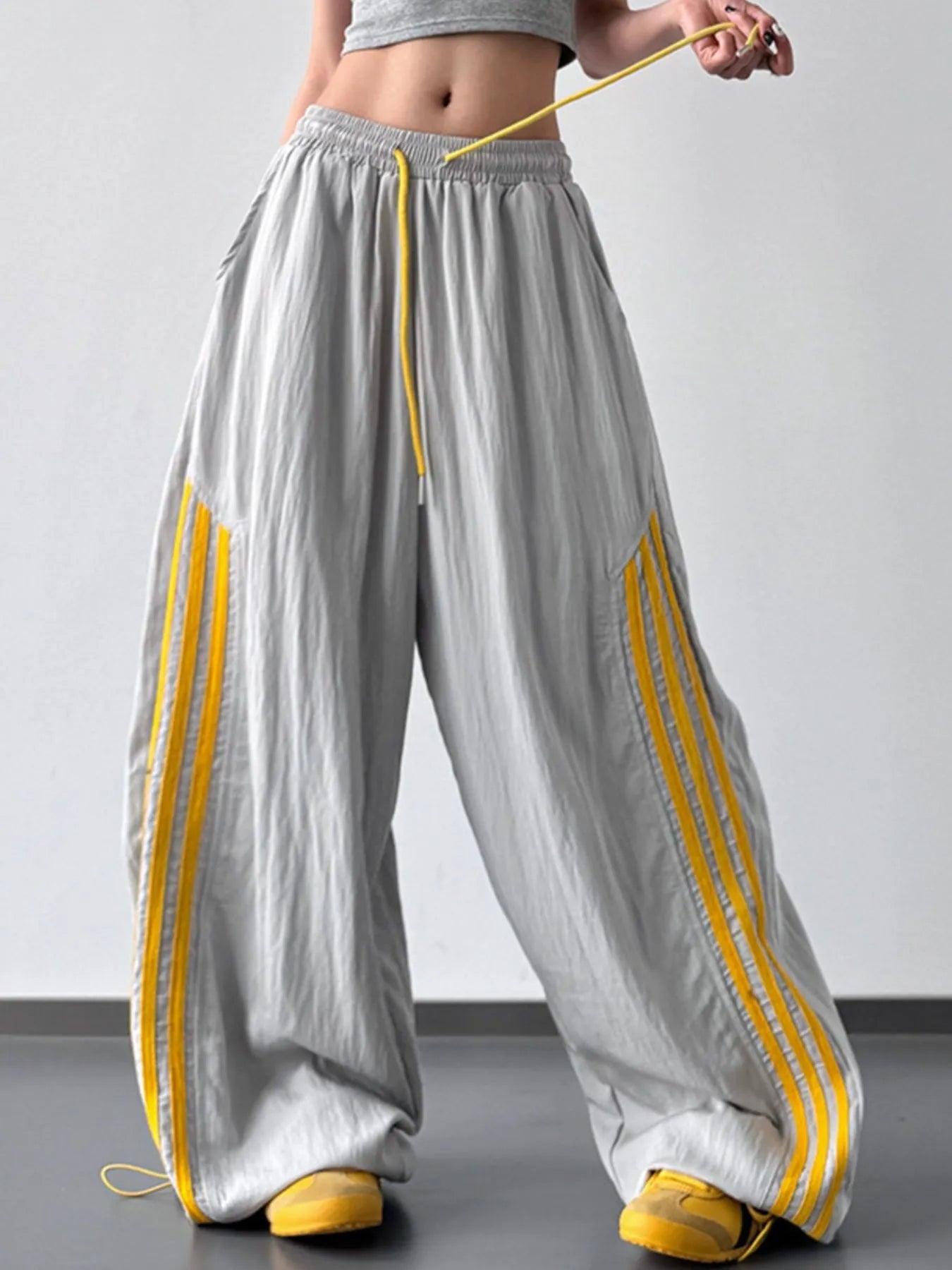 Side Striped Wide Leg Pants
