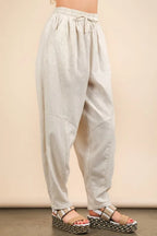 VERY J Solid Barrel Comfy Woven Pants
