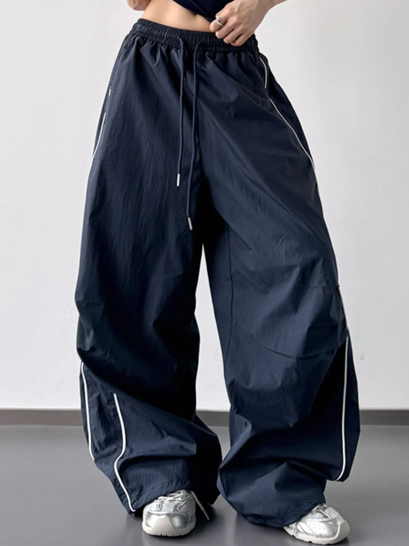 Drawstring Wide Leg Pants