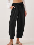 Full Size Drawstring Cropped Jogger Pants Plus Size