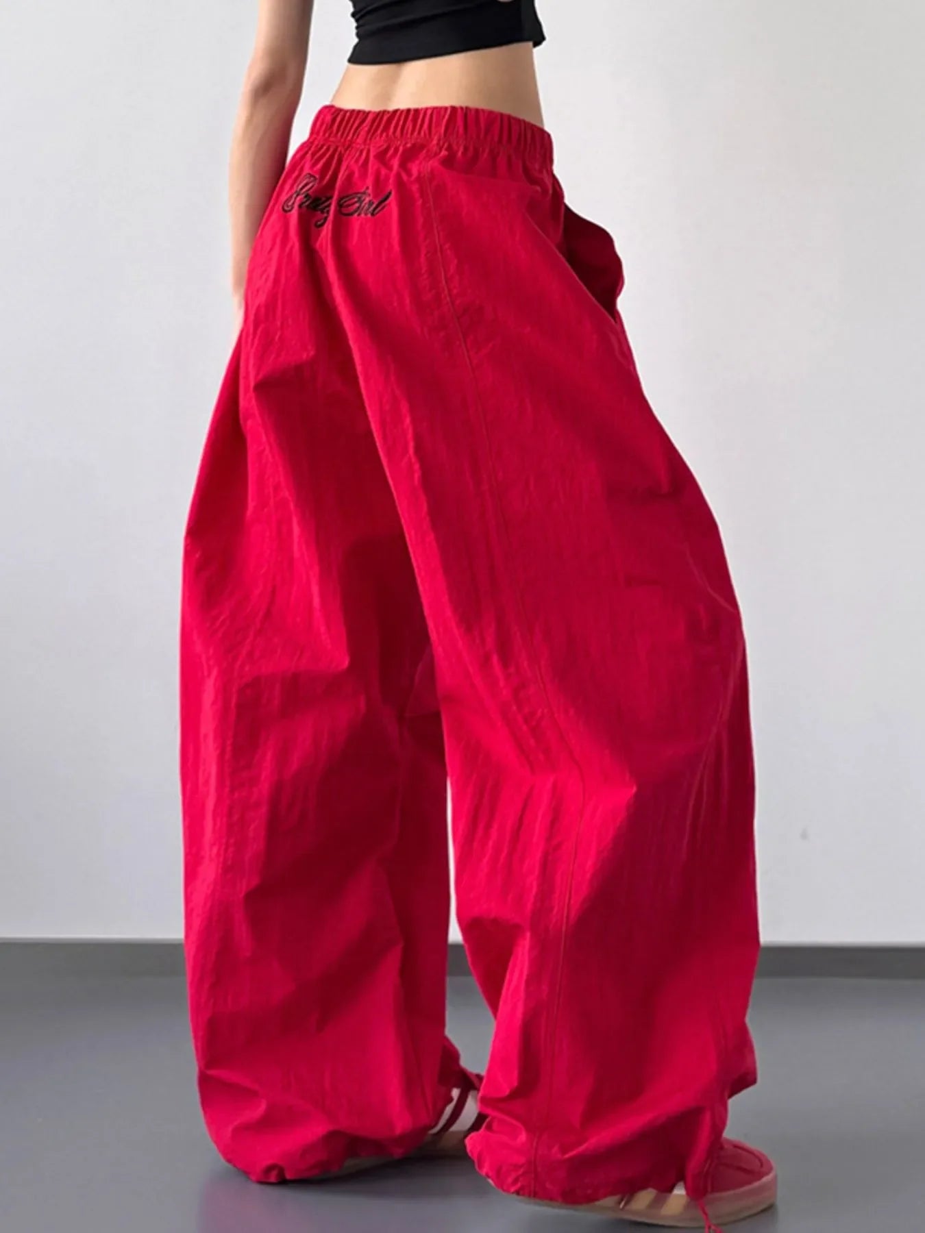 Drawstring Wide Leg Pants