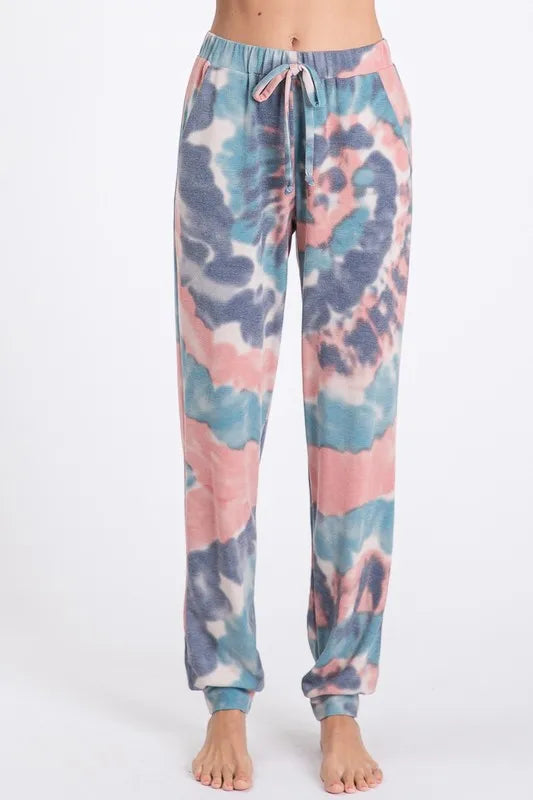 BiBi Tie Dye French Terry Casual Pants