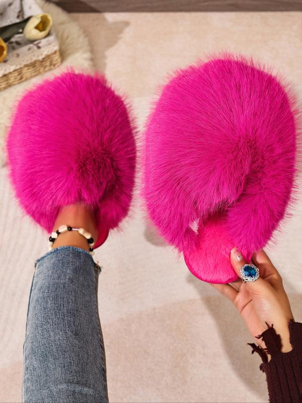 New Trendy Plush Fur Slippers
