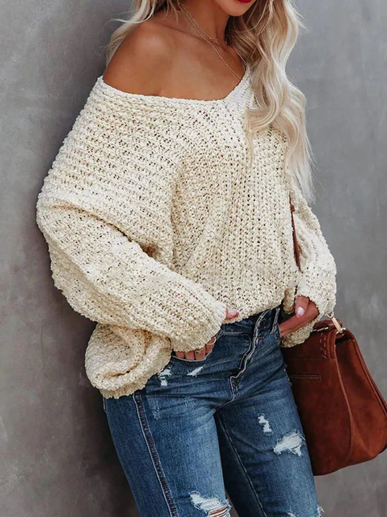 V-Neck Long Sleeve Sweater