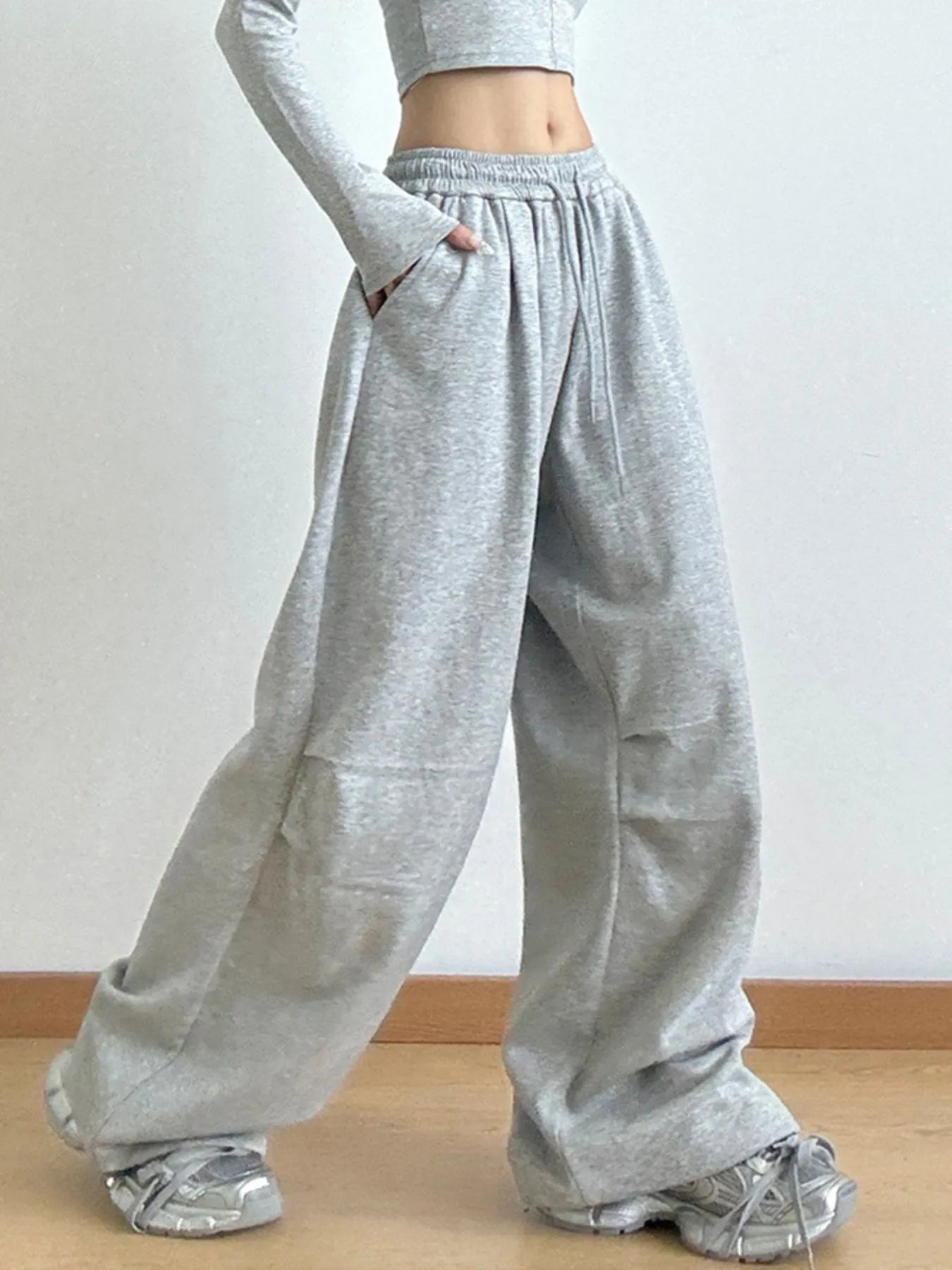 Drawstring Wide Leg Pants