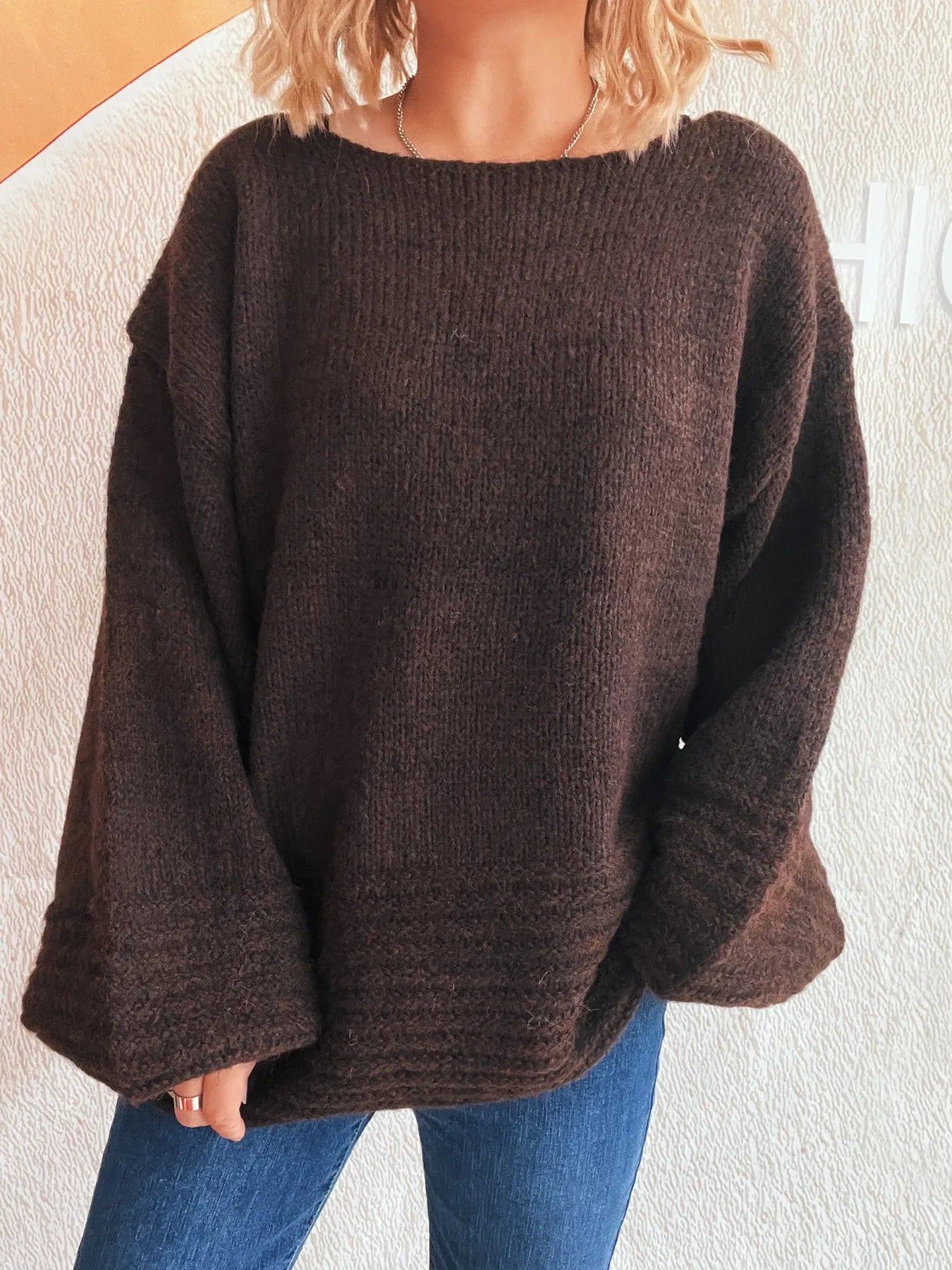 Relaxed Fit Round Neck Sweater
