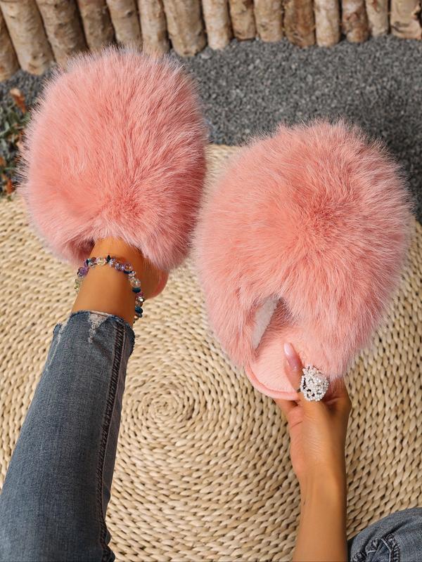 New Trendy Plush Fur Slippers