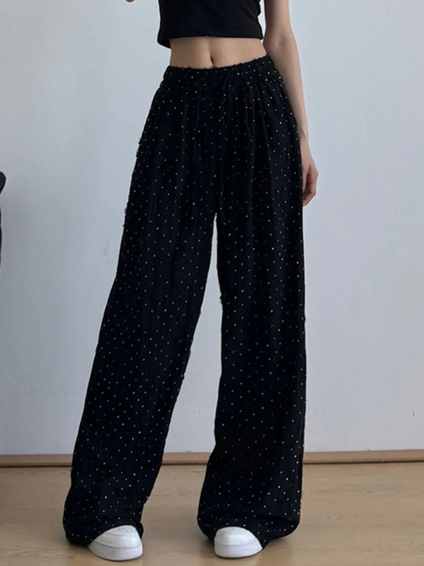 Drawstring Wide Leg Pants