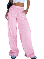 Pocketed Striped Wide Leg Pants