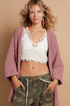 [THC Basics] Open Front Sweater Cardigan with Pockets