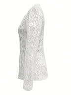 Floral Pattern Lace Single-Breasted Blazer