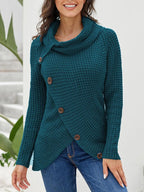 Full Size Texture Turtleneck Long Sleeve Sweater Plus Size