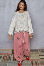 POL Round Neck Fringed Hem Sweater