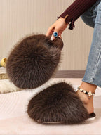 New Trendy Plush Fur Slippers