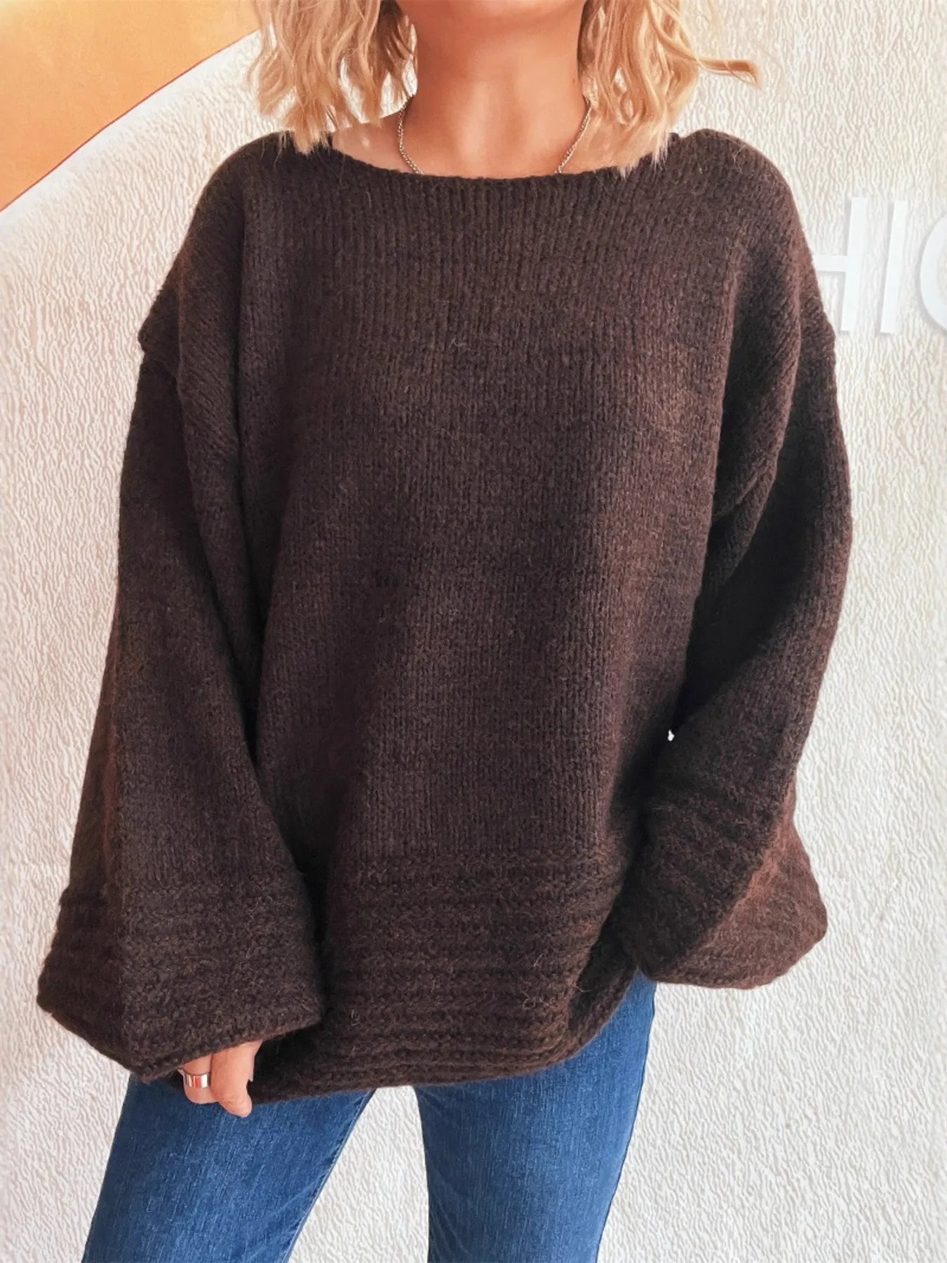 Relaxed Fit Round Neck Sweater