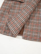 Houndstooth Lapel Collar Blazer