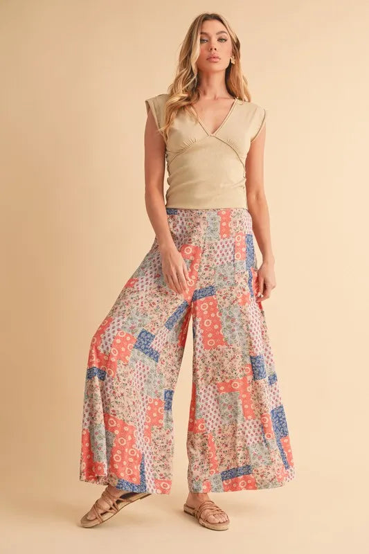 Aemi+Co Printed Wide Leg Pants