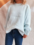 Round Neck Dropped Shoulder Sweater