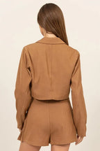 HYFVE Cropped Button-Down Blazer