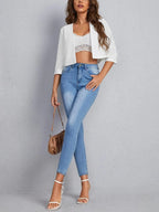 Open Front 3/4 Sleeve Blazer