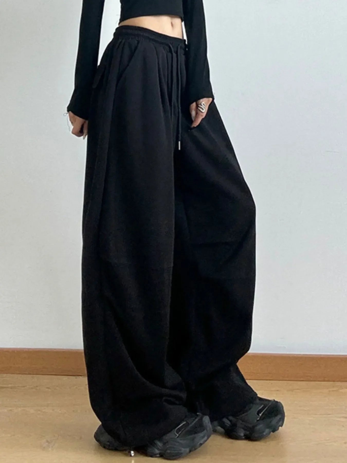 Drawstring Wide Leg Pants