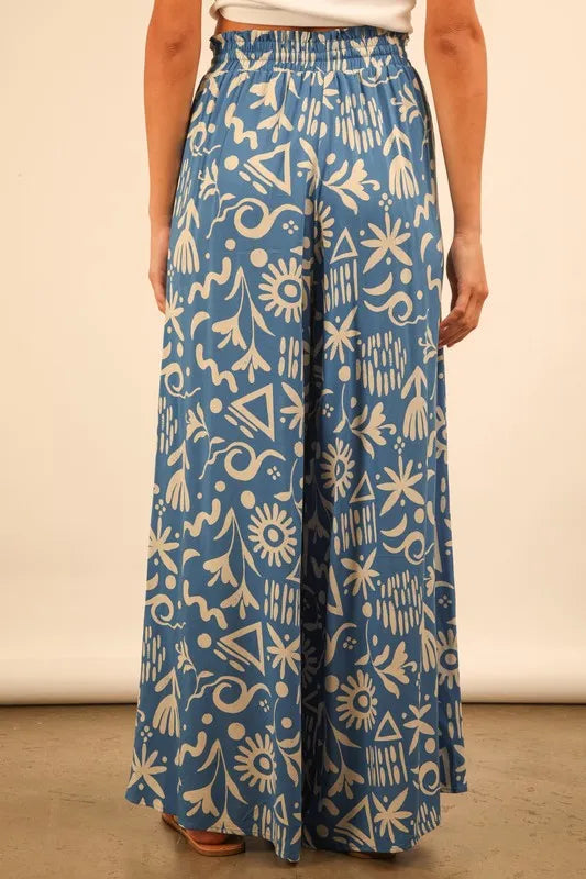 VERY J Printed Wide Leg Pants