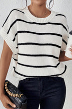 Striped Round Neck Sweater Vest