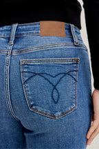 Judy Blue Full Size Mid Rise BF Classic Cuffed Jeans Plus Size