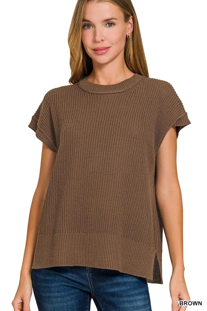 Zenana Oversized Crew Neck Sweater