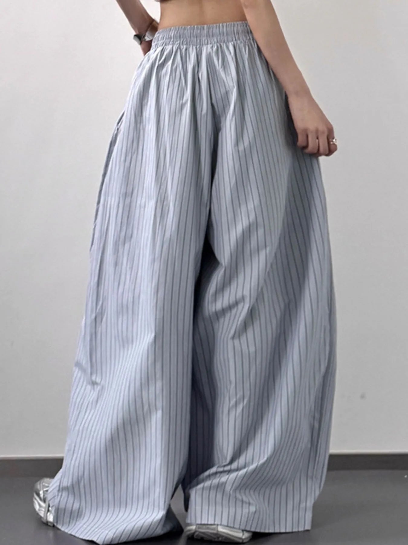 Striped Wide Leg Drawstring Pants
