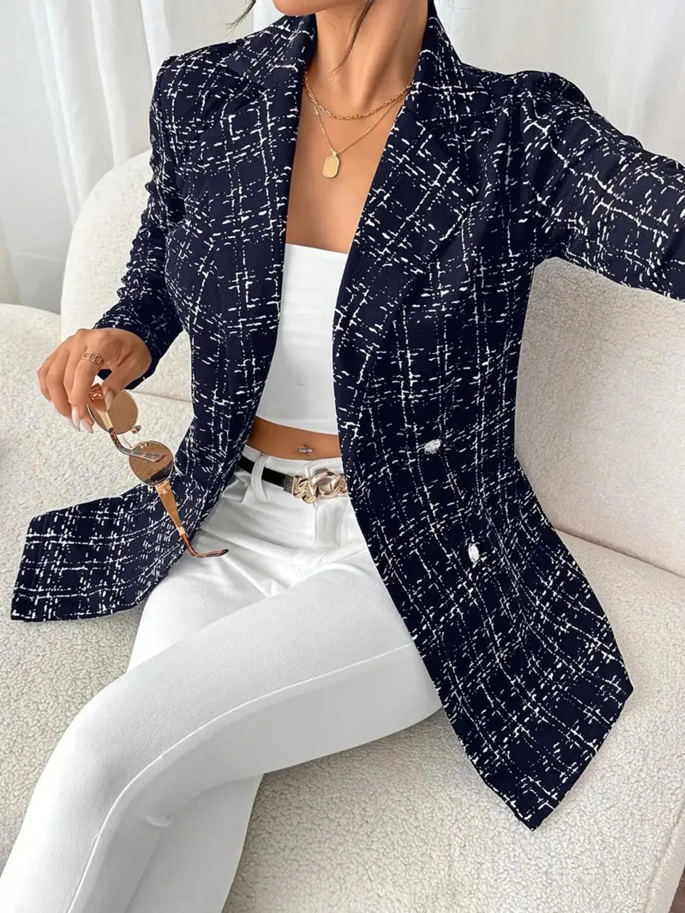 Tweed Double-Breasted Blazer