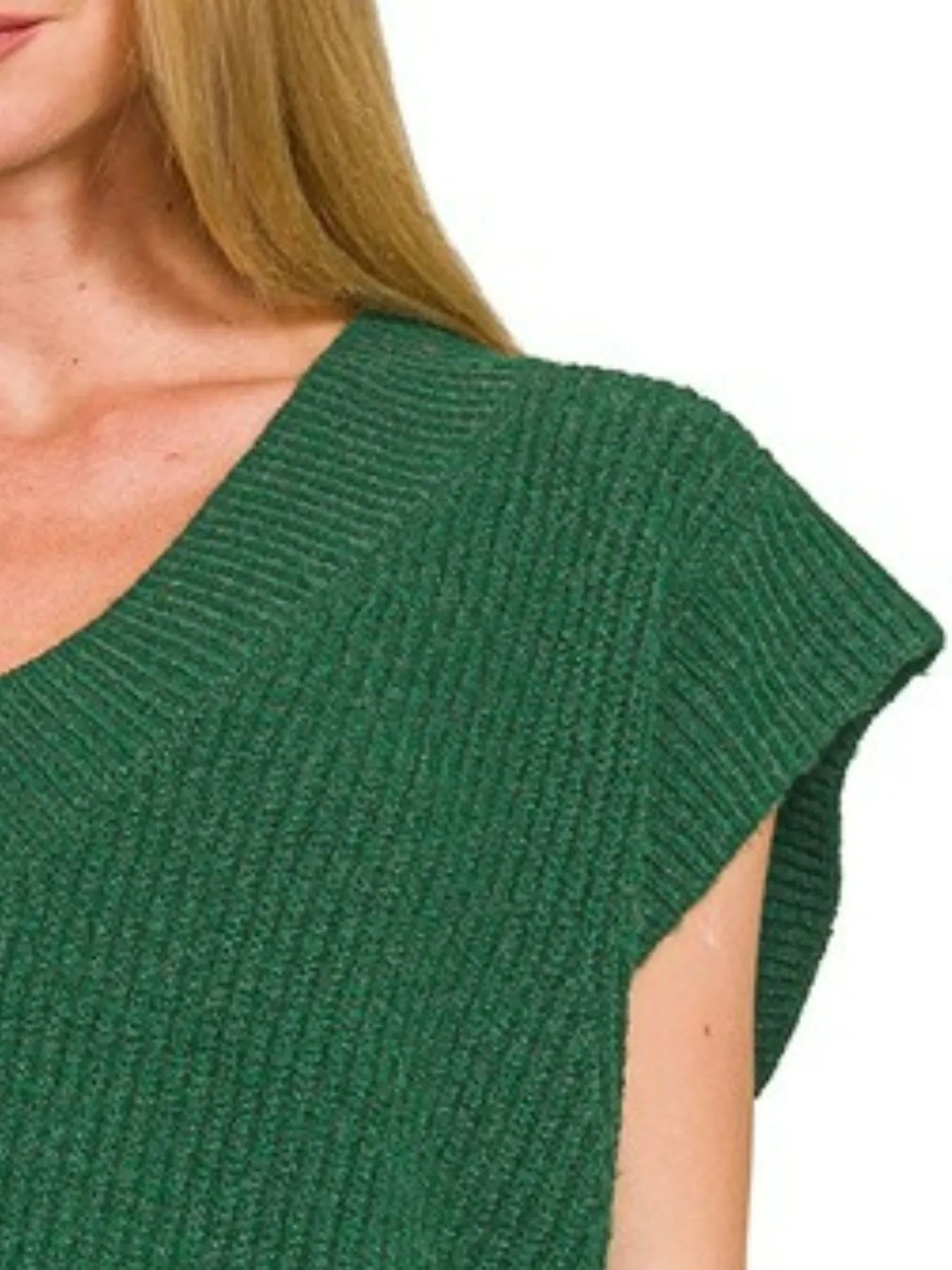 Zenana Oversized Sweater Vest with Side Slit