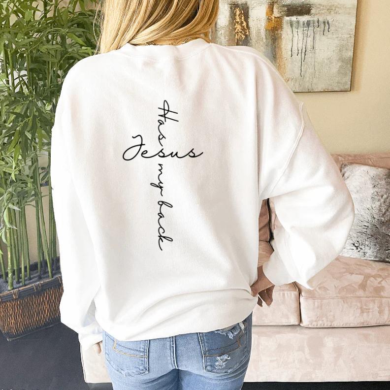 Jesus Has My Back Sweatshirt Lightweight