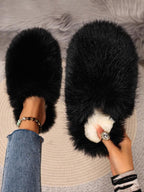 New Trendy Plush Fur Slippers
