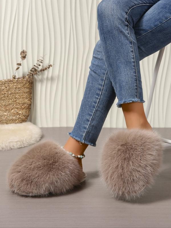 New Trendy Plush Fur Slippers
