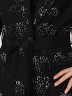 Rhinestone Button Down Long Sleeve Blazer