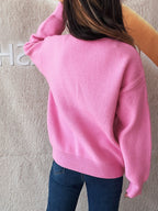 Bow Pattern Casual Long Sleeve Sweater