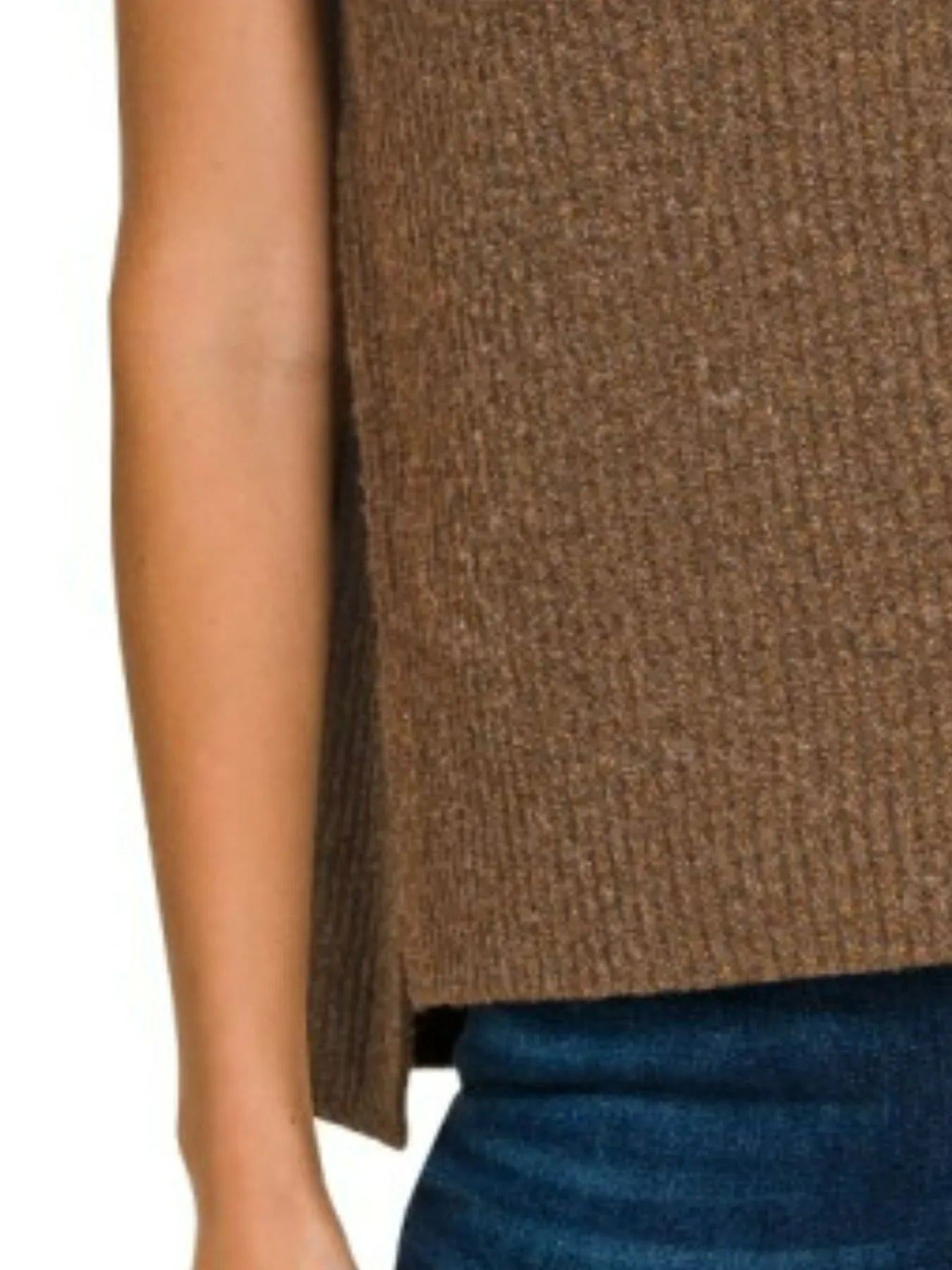 Zenana Oversized Sweater Vest with Side Slit