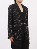 Pearl Detail Long Sleeve Blazer