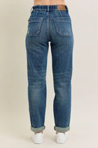 Judy Blue Full Size HW Vintage Wash Jeans w/ Drawstring Plus Size