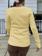 Cable Knit V-Neck Sweater