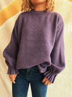 Round Neck Dropped Shoulder Sweater