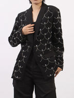Pearl Detail Long Sleeve Blazer