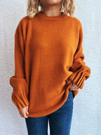 Round Neck Dropped Shoulder Sweater